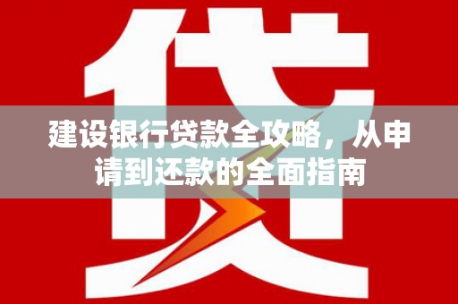 定海建设银行贷款全攻略，从申请到还款的全面指南