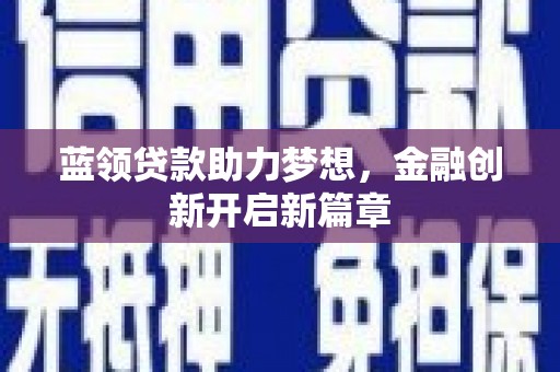 定海蓝领贷款助力梦想，金融创新开启新篇章