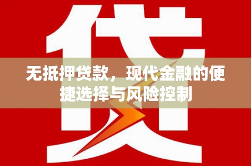 定海无抵押贷款，现代金融的便捷选择与风险控制
