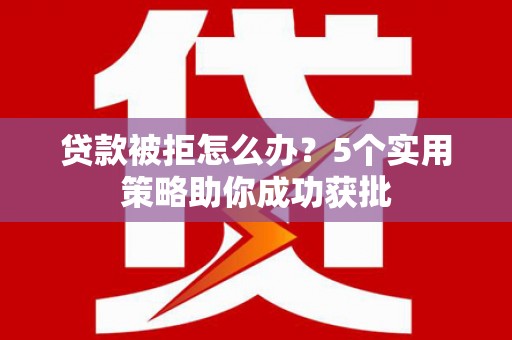 定海贷款被拒怎么办？5个实用策略助你成功获批