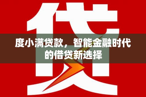 定海度小满贷款，智能金融时代的借贷新选择