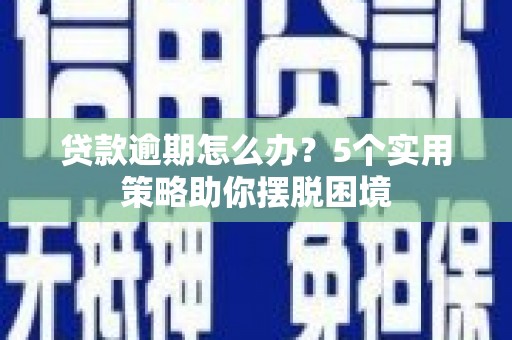 定海贷款逾期怎么办？5个实用策略助你摆脱困境