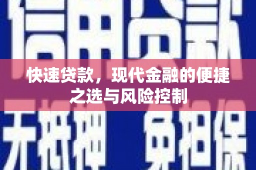 定海快速贷款，现代金融的便捷之选与风险控制
