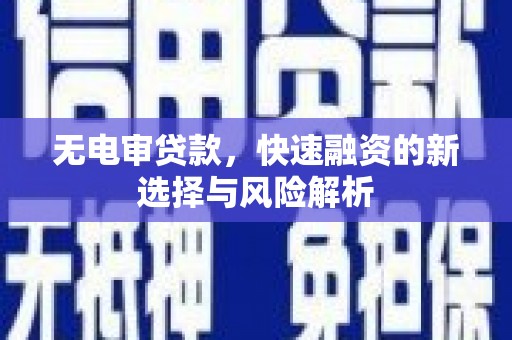 定海无电审贷款，快速融资的新选择与风险解析