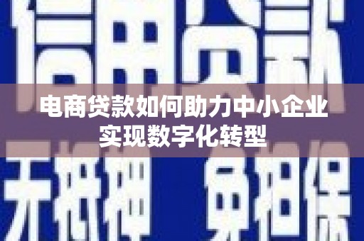 定海电商贷款如何助力中小企业实现数字化转型