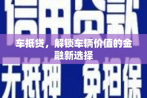 定海车抵贷，解锁车辆价值的金融新选择