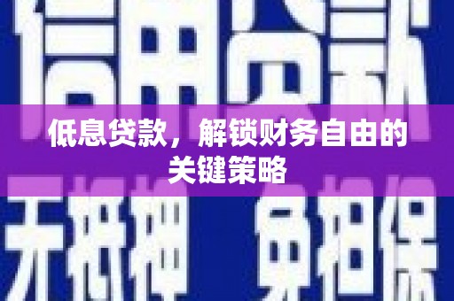 定海低息贷款，解锁财务自由的关键策略