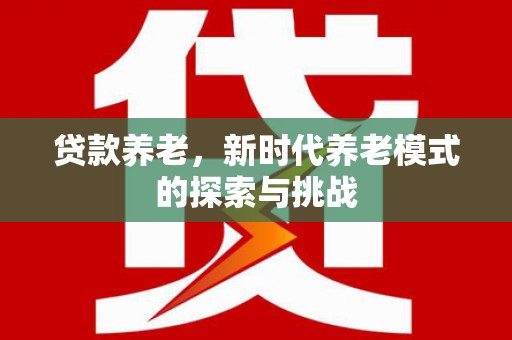 定海贷款养老，新时代养老模式的探索与挑战