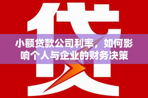 定海小额贷款公司利率，如何影响个人与企业的财务决策