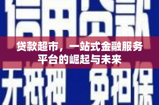 定海贷款超市，一站式金融服务平台的崛起与未来