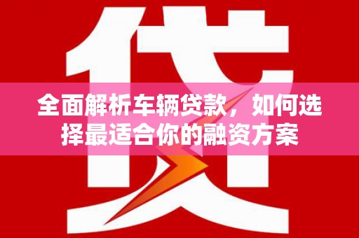 定海全面解析车辆贷款，如何选择最适合你的融资方案
